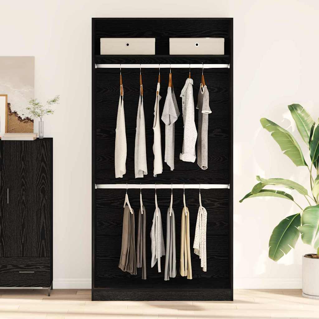 Guarda-roupa com prateleira Carvalho preto 100 x 50 x 200 cm