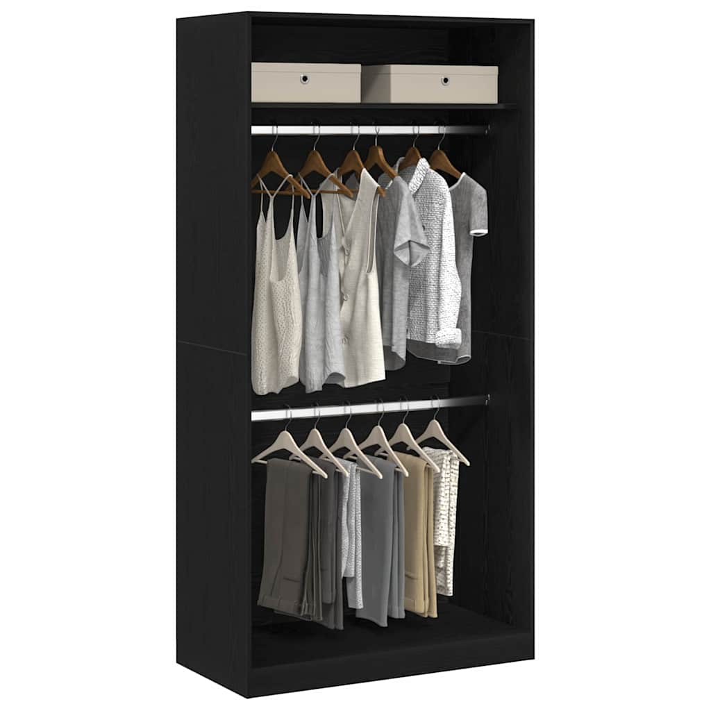 Guarda-roupa com prateleira Carvalho preto 100 x 50 x 200 cm
