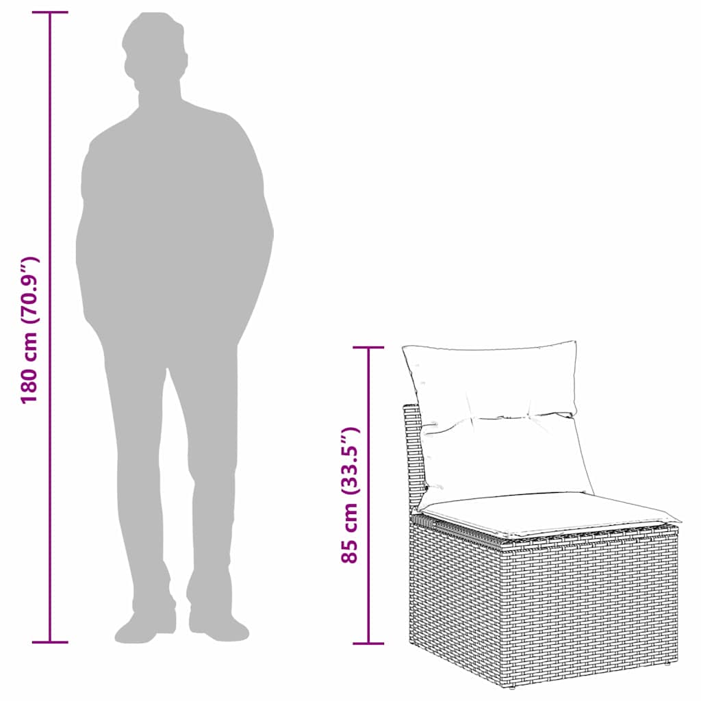 Conjunto de Sofá de Jardim com almofada 8 pcs Cinzento-claro