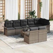 Conjunto de Sofá de Jardim 9 pcs Cinzeto Rattan Sintético