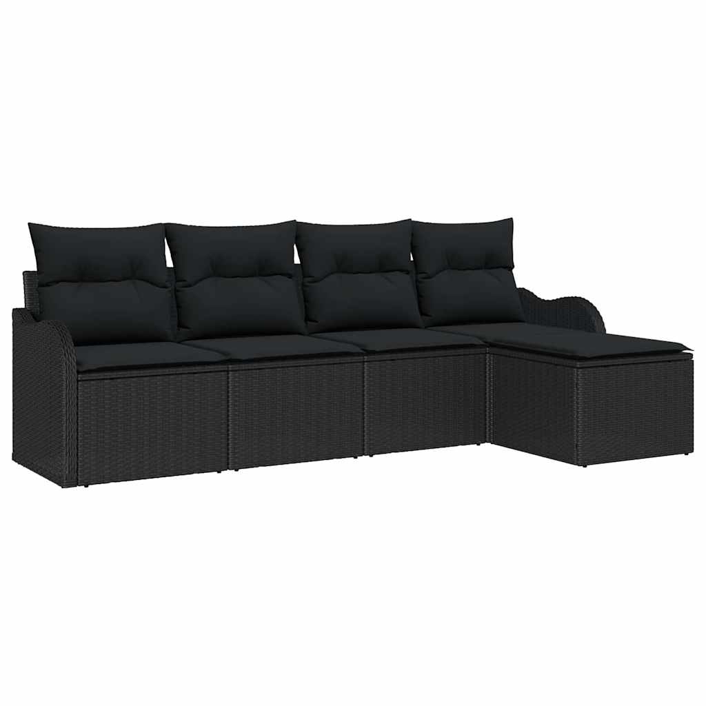 Conjunto de Sofá de Jardim Preto vime PE