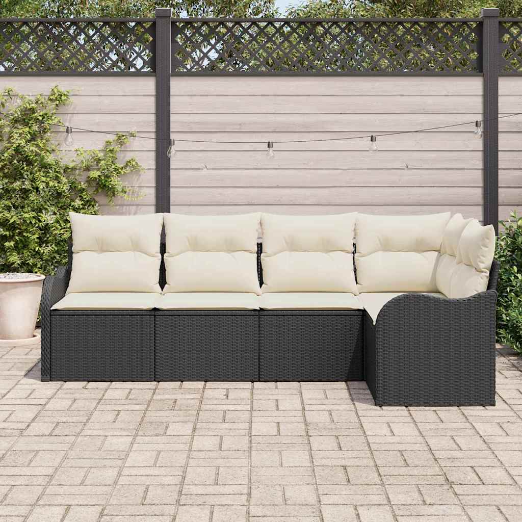 Conjunto de Sofá de Jardim Preto vime PE