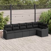 Conjunto de Sofá de Jardim Preto vime PE