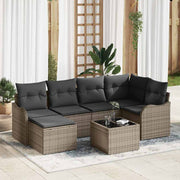 Conjunto de Sofá de Jardim 7 pcs Cinzeto Rattan Sintético