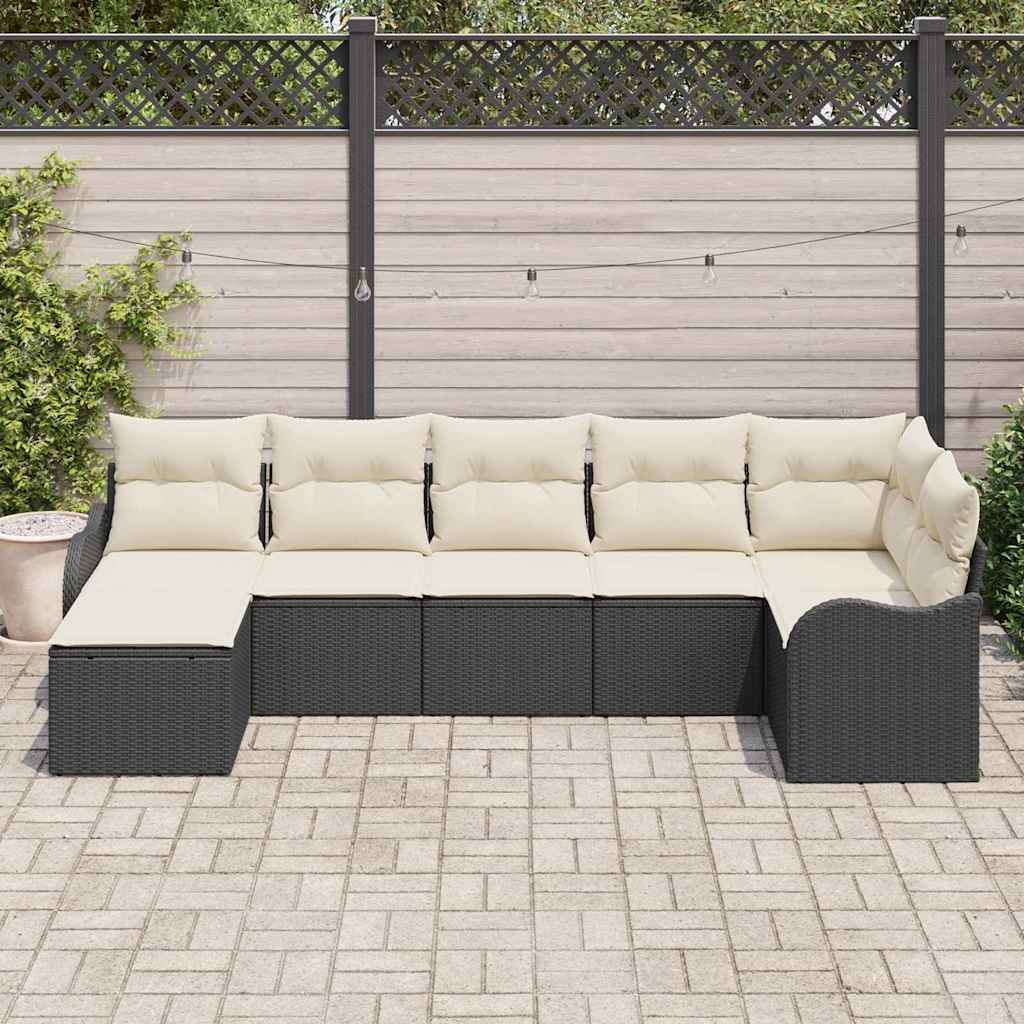Conjunto de Sofá de Jardim Preto vime PE