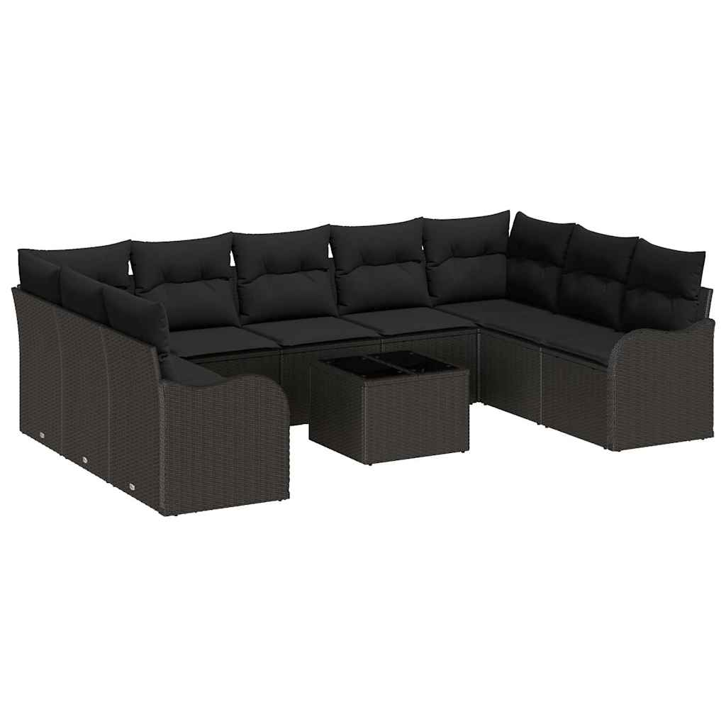 Conjunto de Sofá de Jardim Preto vime PE