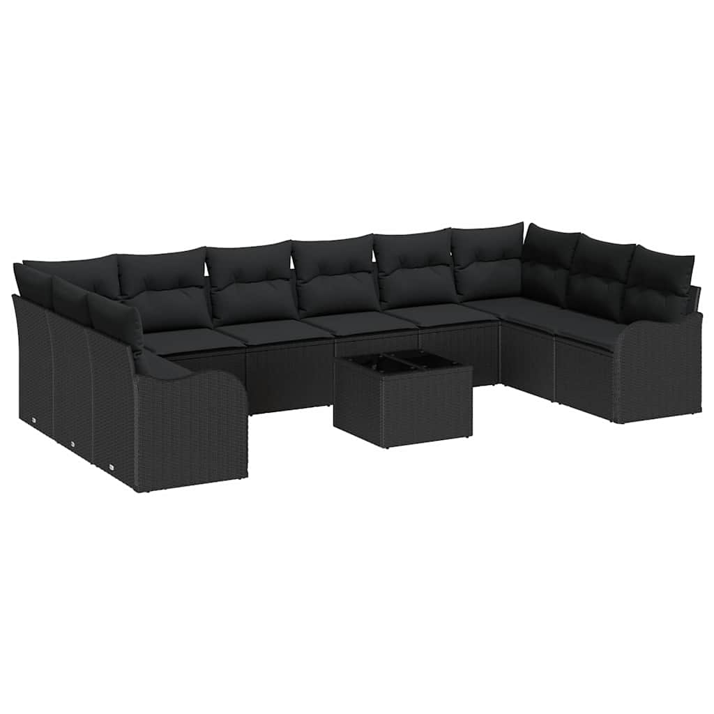 Conjunto de Sofá de Jardim Preto vime PE