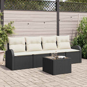 Conjunto de Sofá de Jardim Preto 55 x 55 x 37 cm vime PE