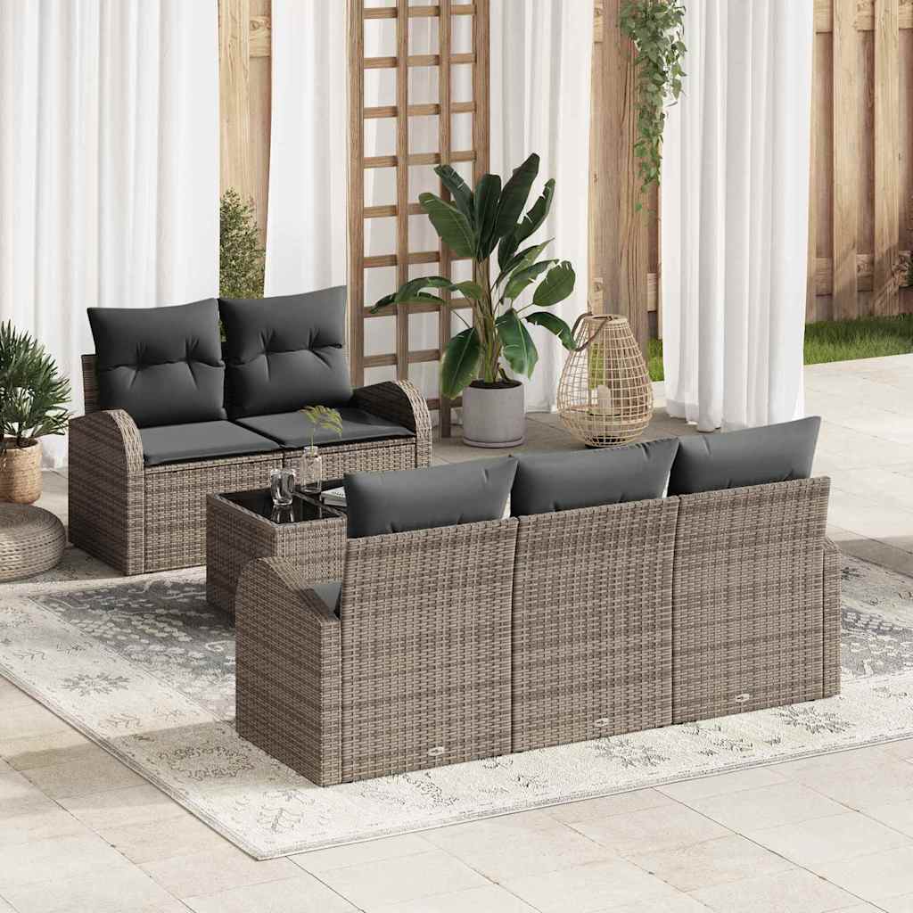 Conjunto de Sofá de Jardim Cinzeto 55 x 55 x 37 cm vime PE