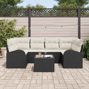 Conjunto de Sofá de Jardim Preto 55 x 55 x 37 cm vime PE