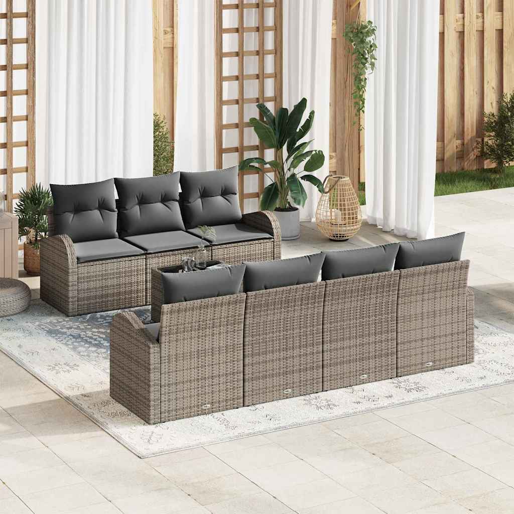 Conjunto de Sofá de Jardim Cinzeto 55 x 55 x 37 cm vime PE