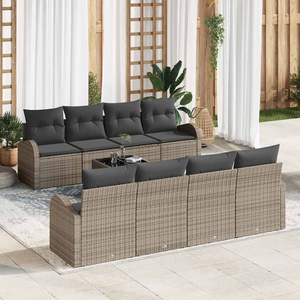 Conjunto de Sofá de Jardim Cinzeto 55 x 55 x 37 cm vime PE
