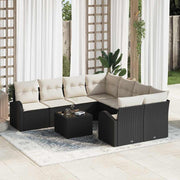 Conjunto de Sofá de Jardim Preto 55 x 55 x 37 cm vime PE