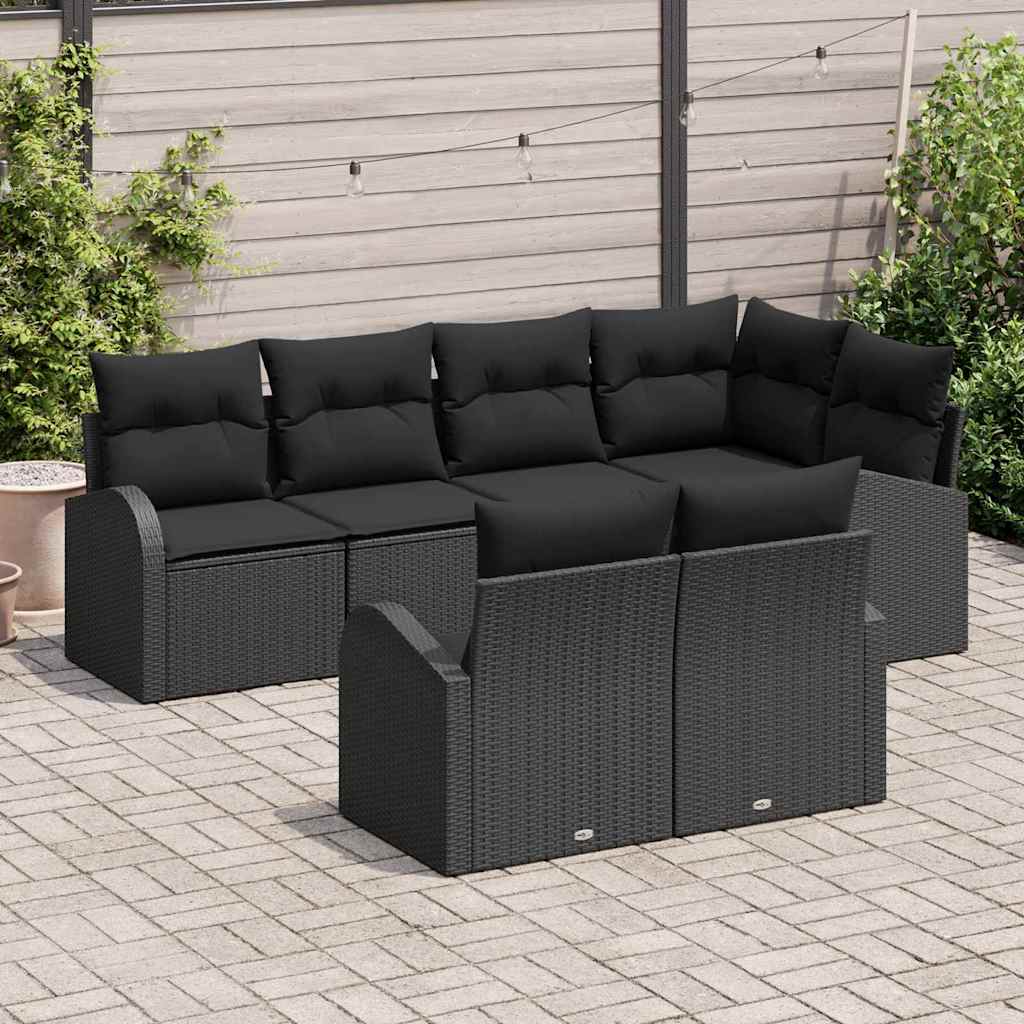 Conjunto de Sofá de Jardim Preto vime PE