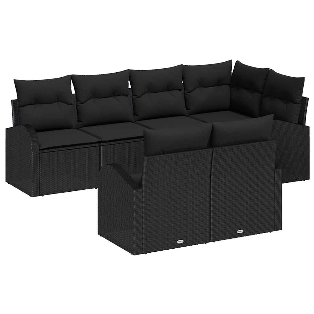 Conjunto de Sofá de Jardim Preto vime PE