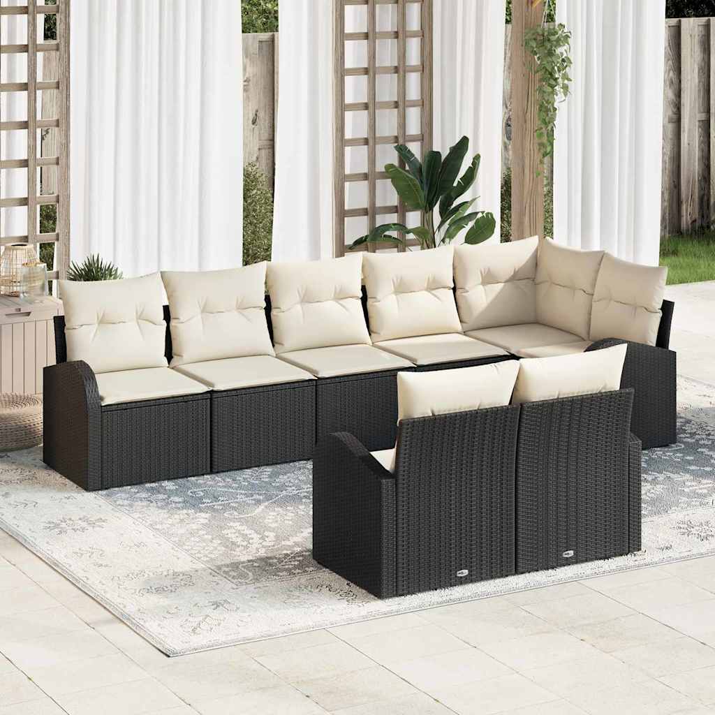 Conjunto de Sofá de Jardim 8 pcs vime PE