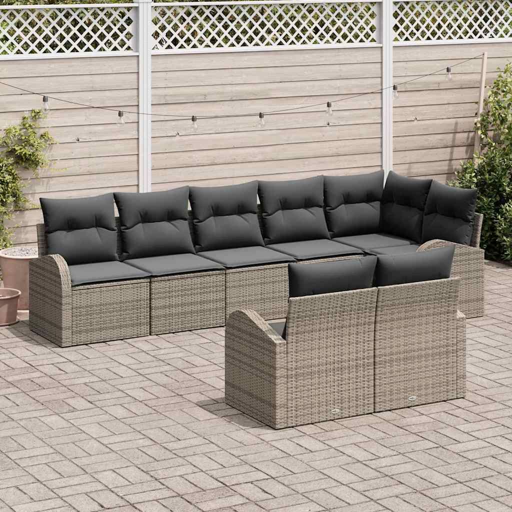 Conjunto de Sofá de Jardim 8 pcs vime PE