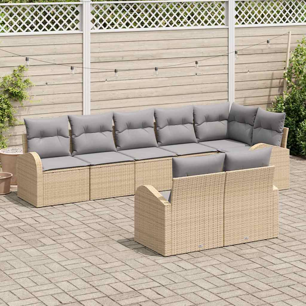 Conjunto de Sofá de Jardim 8 pcs vime PE