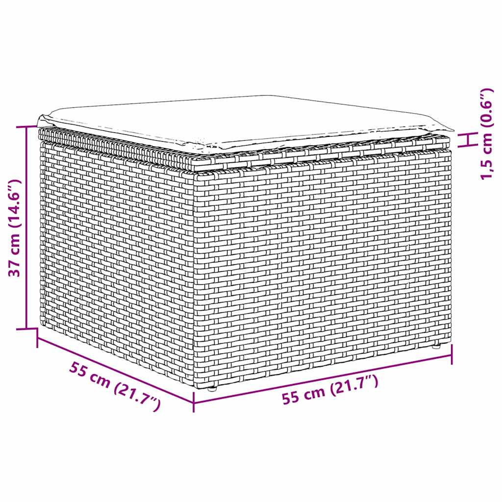 Conjunto de Sofá de Jardim 7 pcs Castanho Rattan Sintético