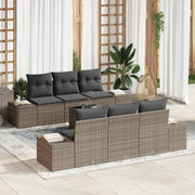 Conjunto de Sofá de Jardim 7 pcs Cinzeto Rattan Sintético
