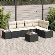 Conjunto de Sofá de Jardim 6 pcs Preto vime PE