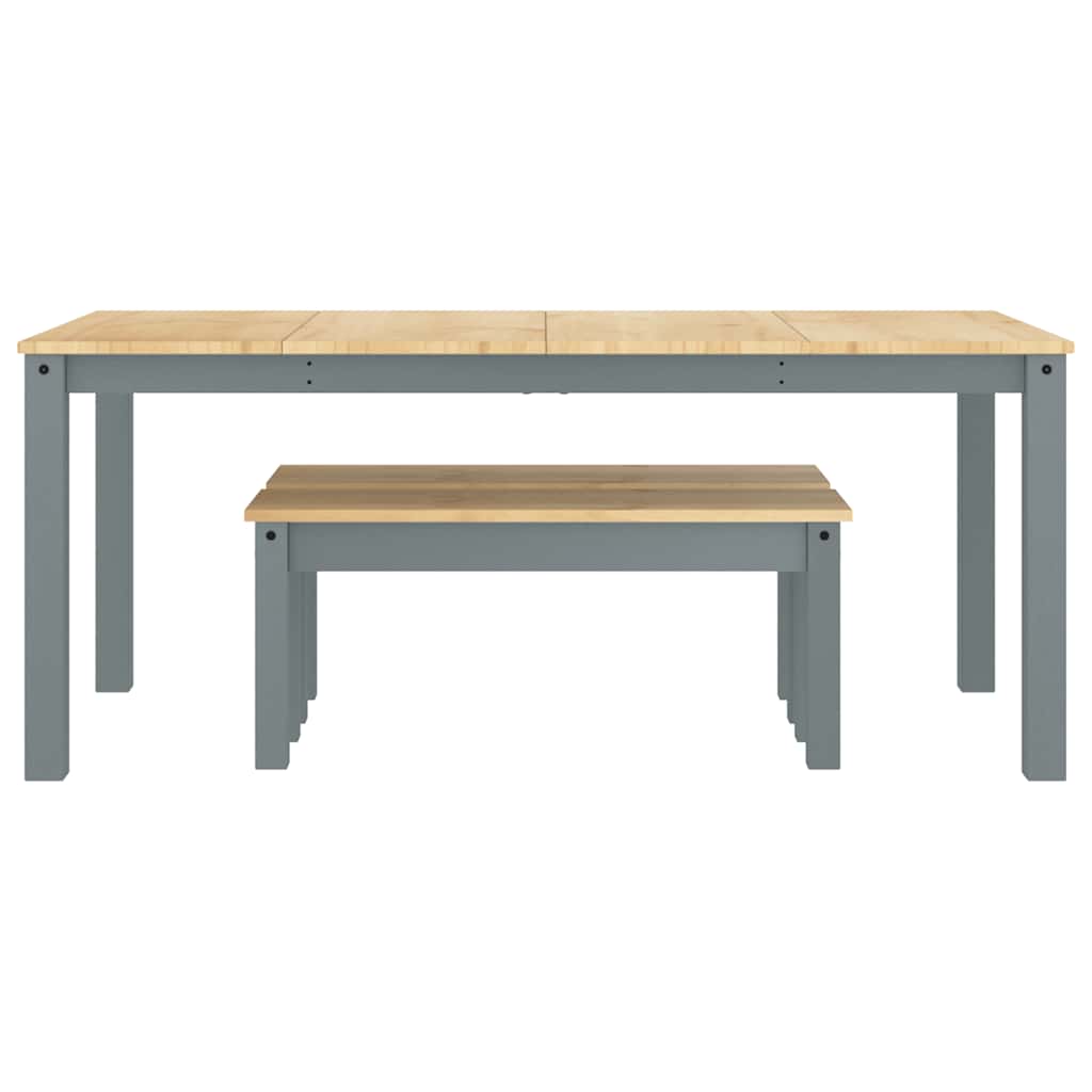 3 pcs conjunto de jantar Panama madeira pinho maciça cinzento