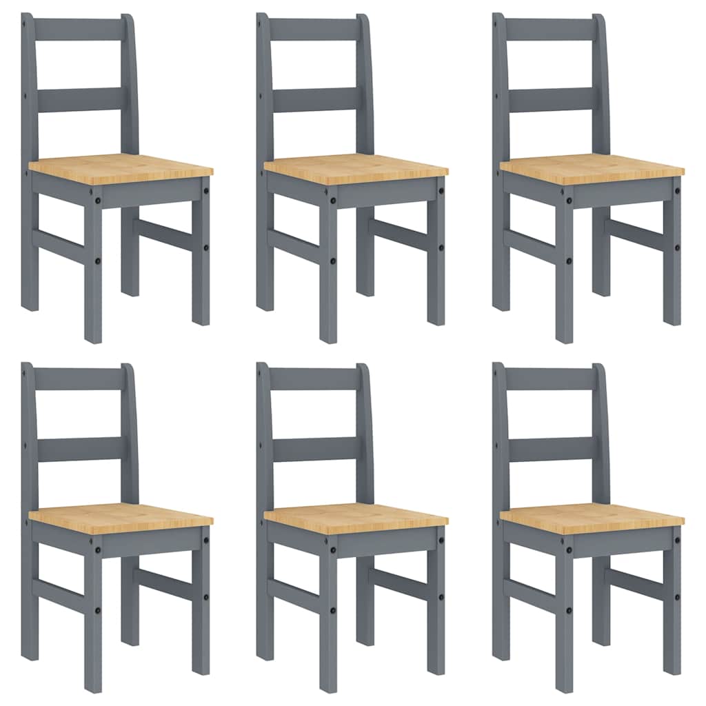 7 pcs conjunto de jantar Panama madeira pinho maciça cinzento