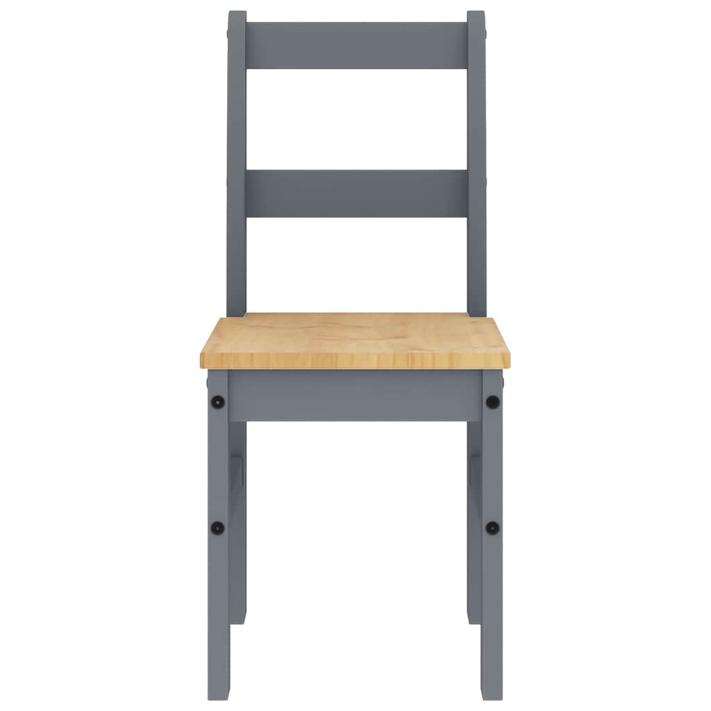 7 pcs conjunto de jantar Panama madeira pinho maciça cinzento