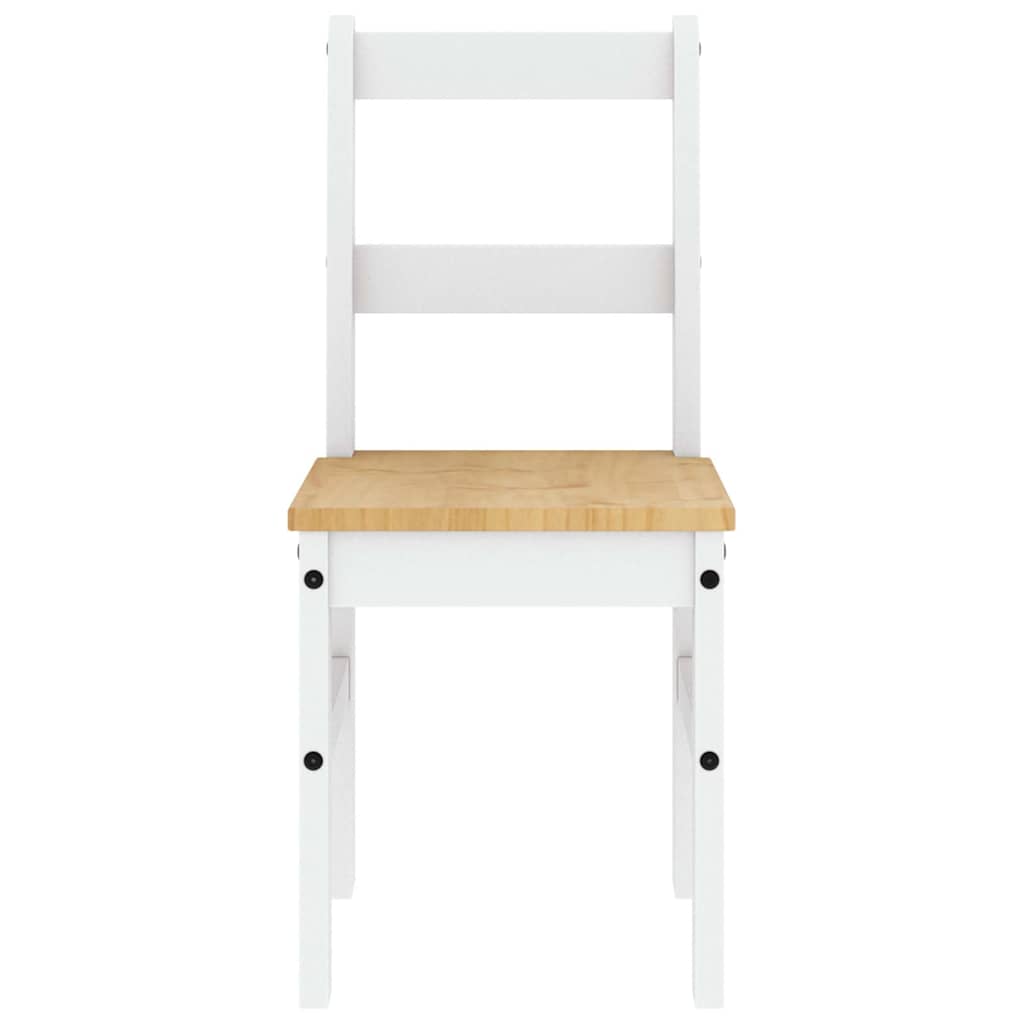 7 pcs conjunto de jantar Panama madeira pinho maciça branco