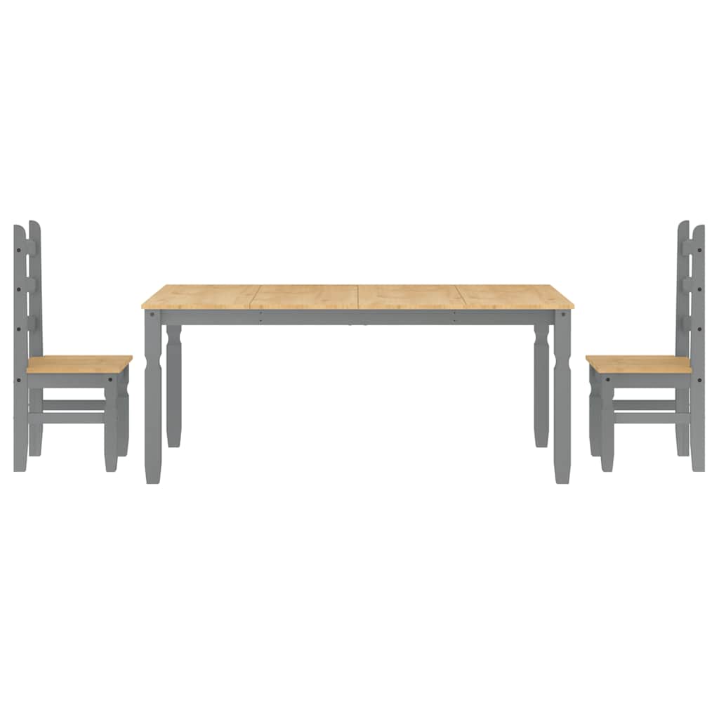 3 pcs conjunto de jantar Panama madeira pinho maciça cinzento