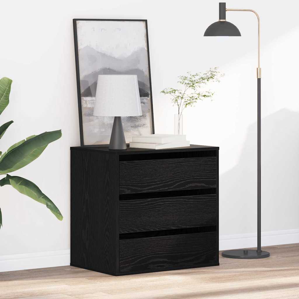 Baú de Gavetas com gaveta Carvalho preto 60 x 41 x 58 cm