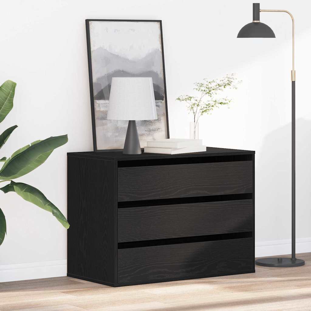 Baú de Gavetas com gaveta Carvalho preto 80 x 41 x 58 cm