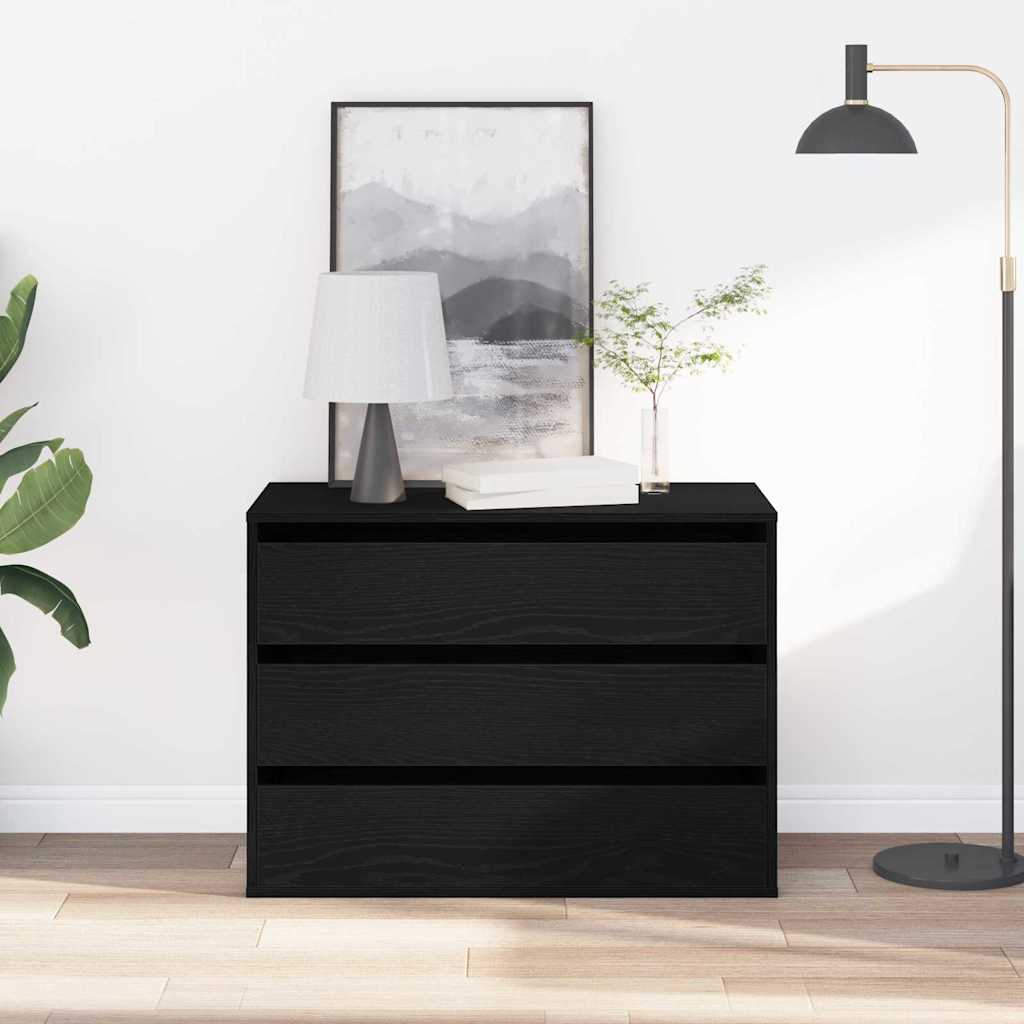 Baú de Gavetas com gaveta Carvalho preto 80 x 41 x 58 cm