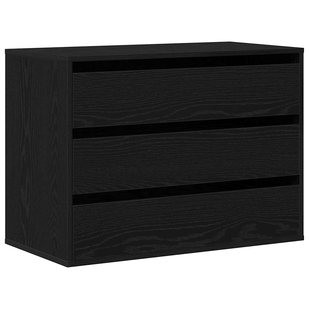 Baú de Gavetas com gaveta Carvalho preto 80 x 41 x 58 cm