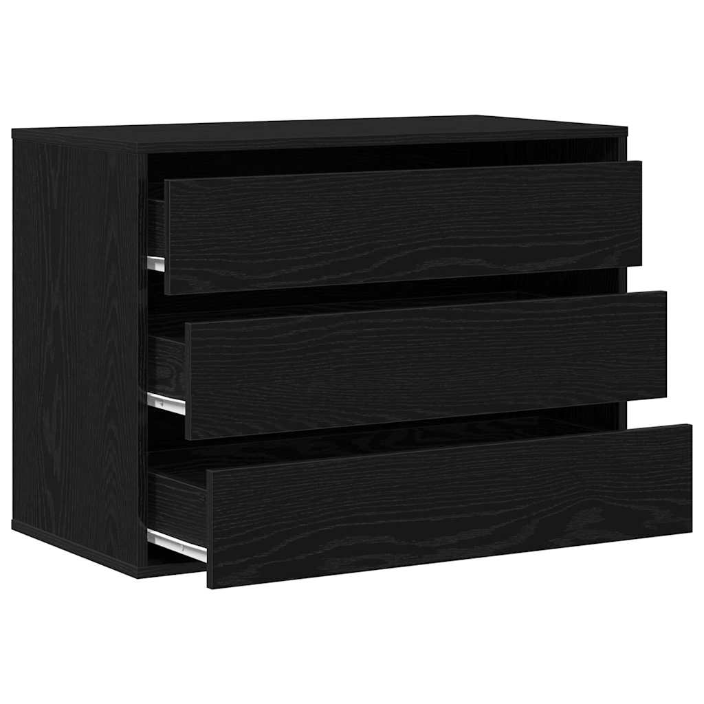 Baú de Gavetas com gaveta Carvalho preto 80 x 41 x 58 cm