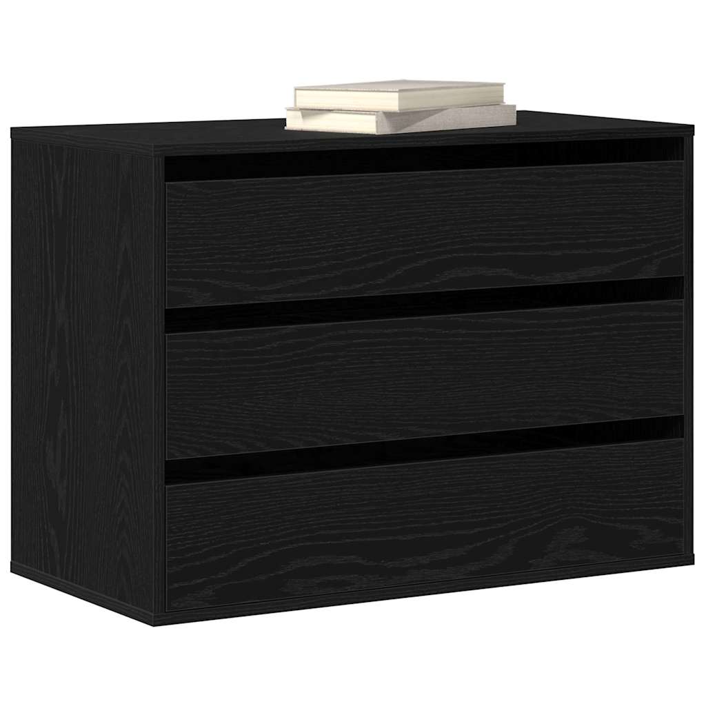 Baú de Gavetas com gaveta Carvalho preto 80 x 41 x 58 cm