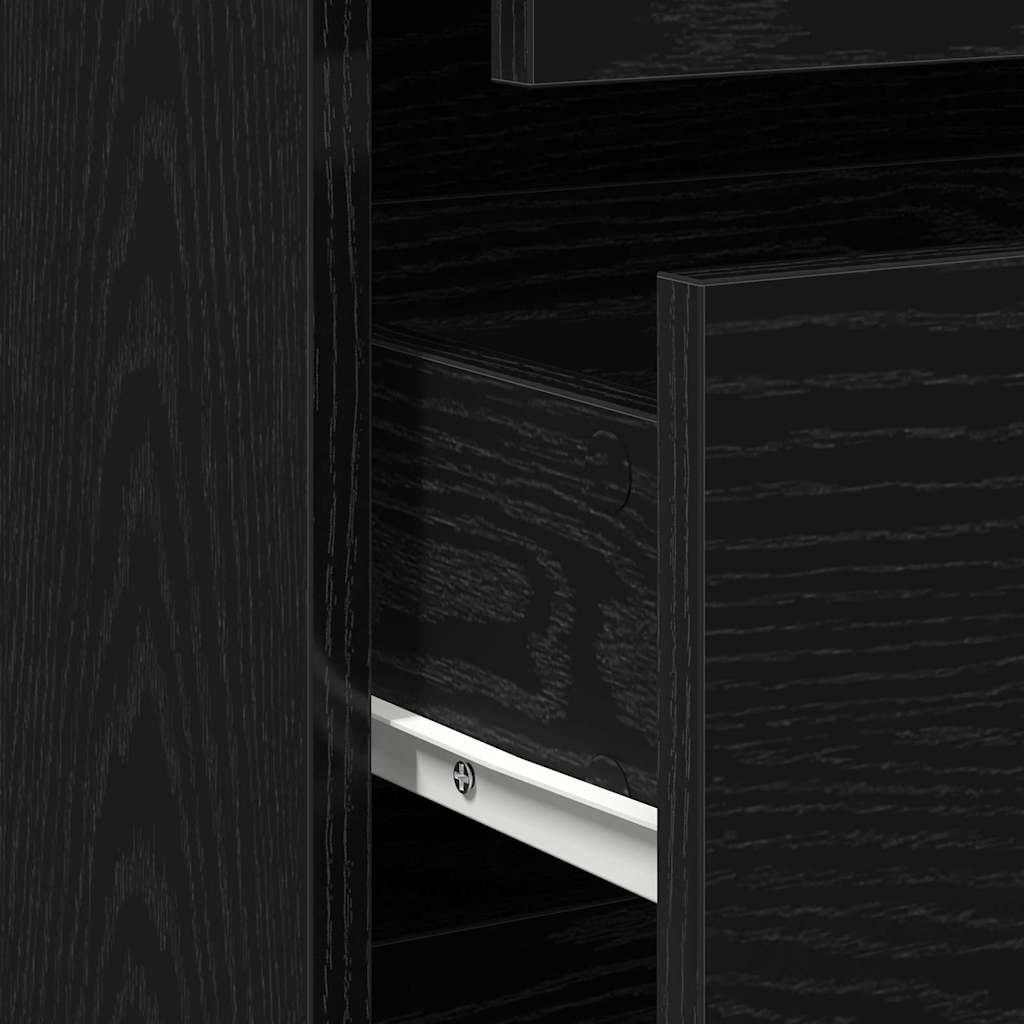 Baú de Gavetas com gaveta Carvalho preto 60 x 41 x 76 cm