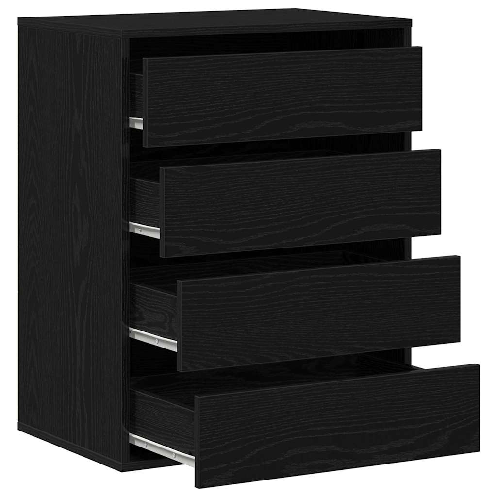 Baú de Gavetas com gaveta Carvalho preto 60 x 41 x 76 cm