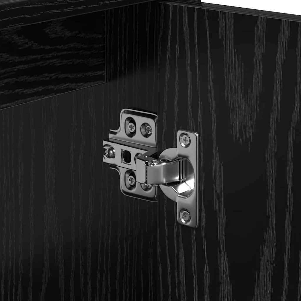 Armário de Banheiro com porta Carvalho Preto 63 x 29 x 55 cm