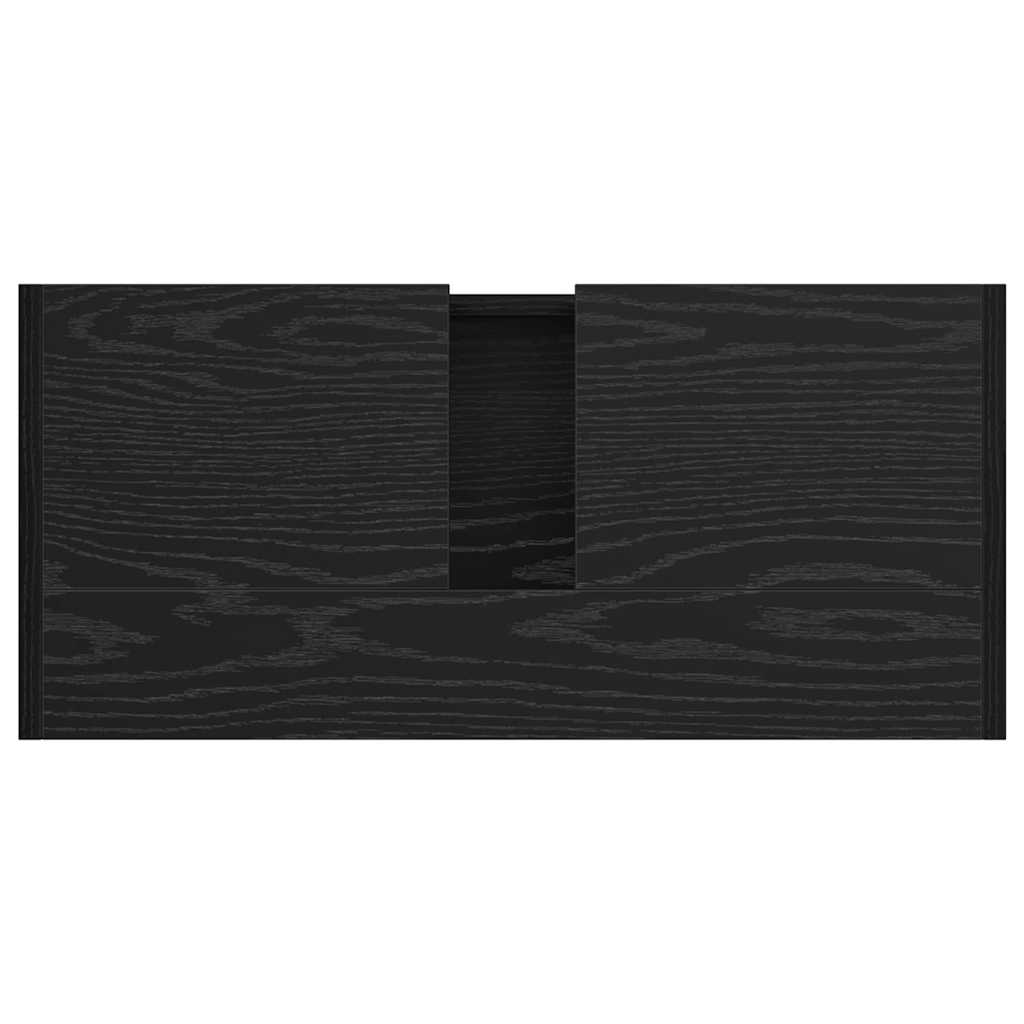 Armário de Banheiro com porta Carvalho Preto 63 x 29 x 55 cm