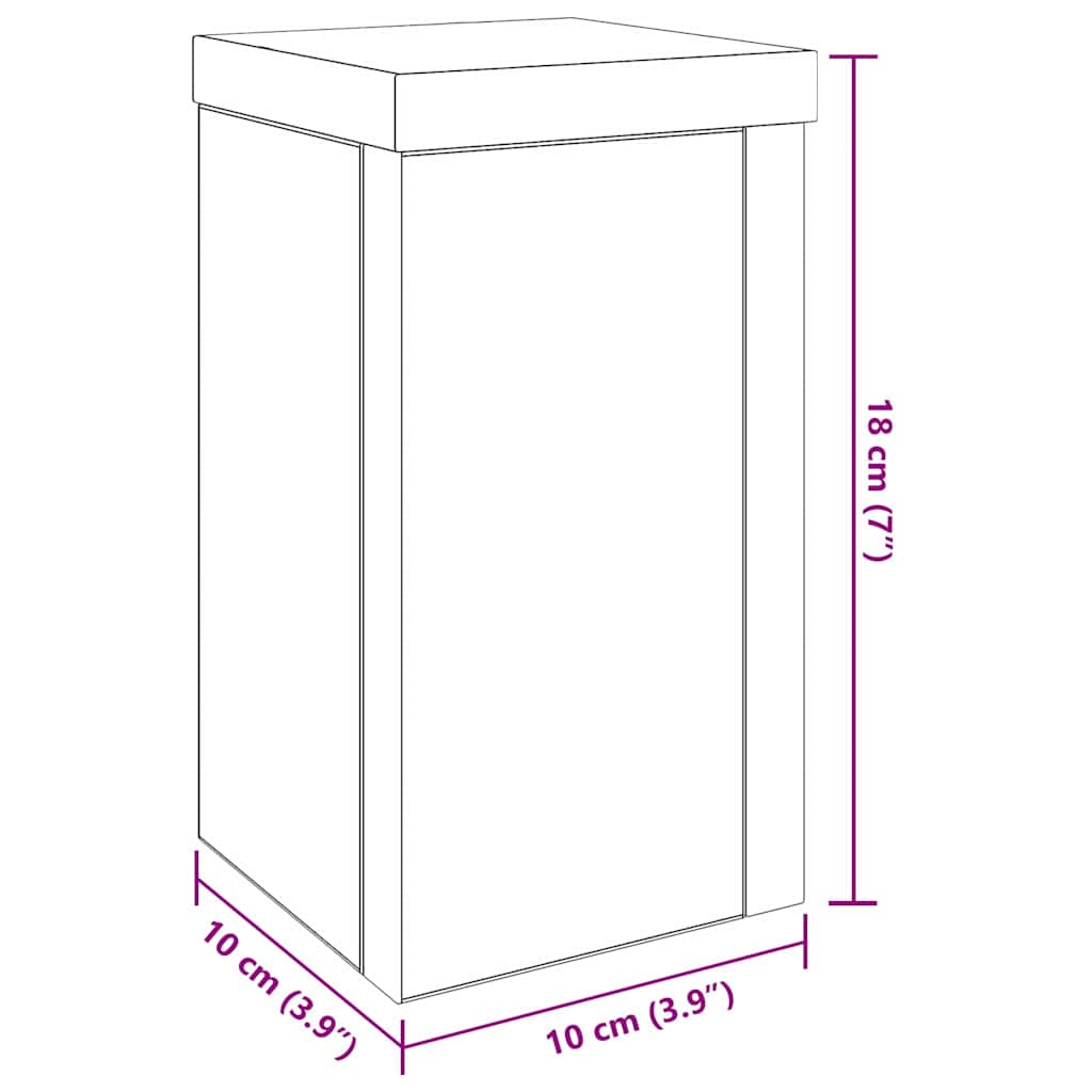 Suporte para Plantas 2 pcs Carvalho preto 10 x 10 x 18 cm