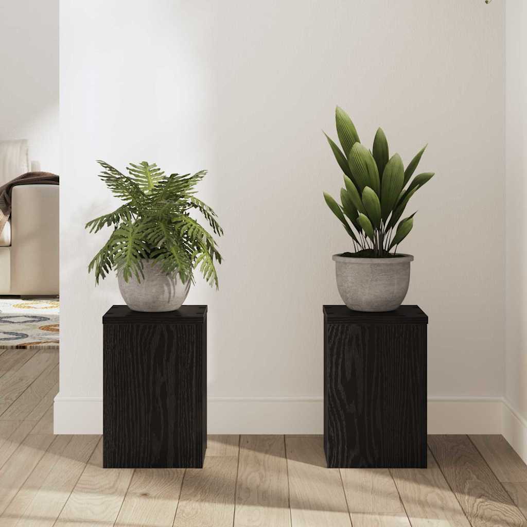 Suporte para Plantas 2 pcs Carvalho preto 20 x 20 x 30 cm
