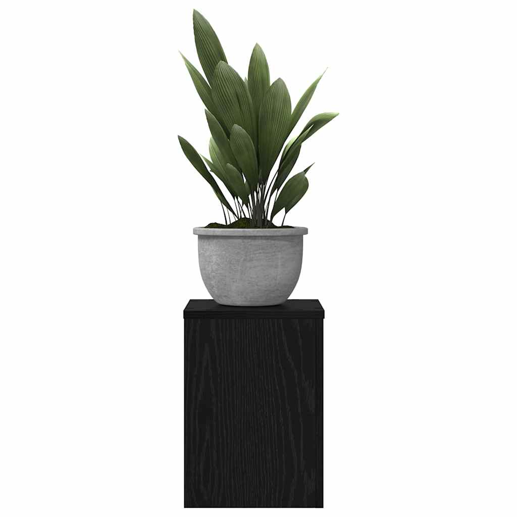 Suporte para Plantas 2 pcs Carvalho preto 25 x 25 x 35 cm