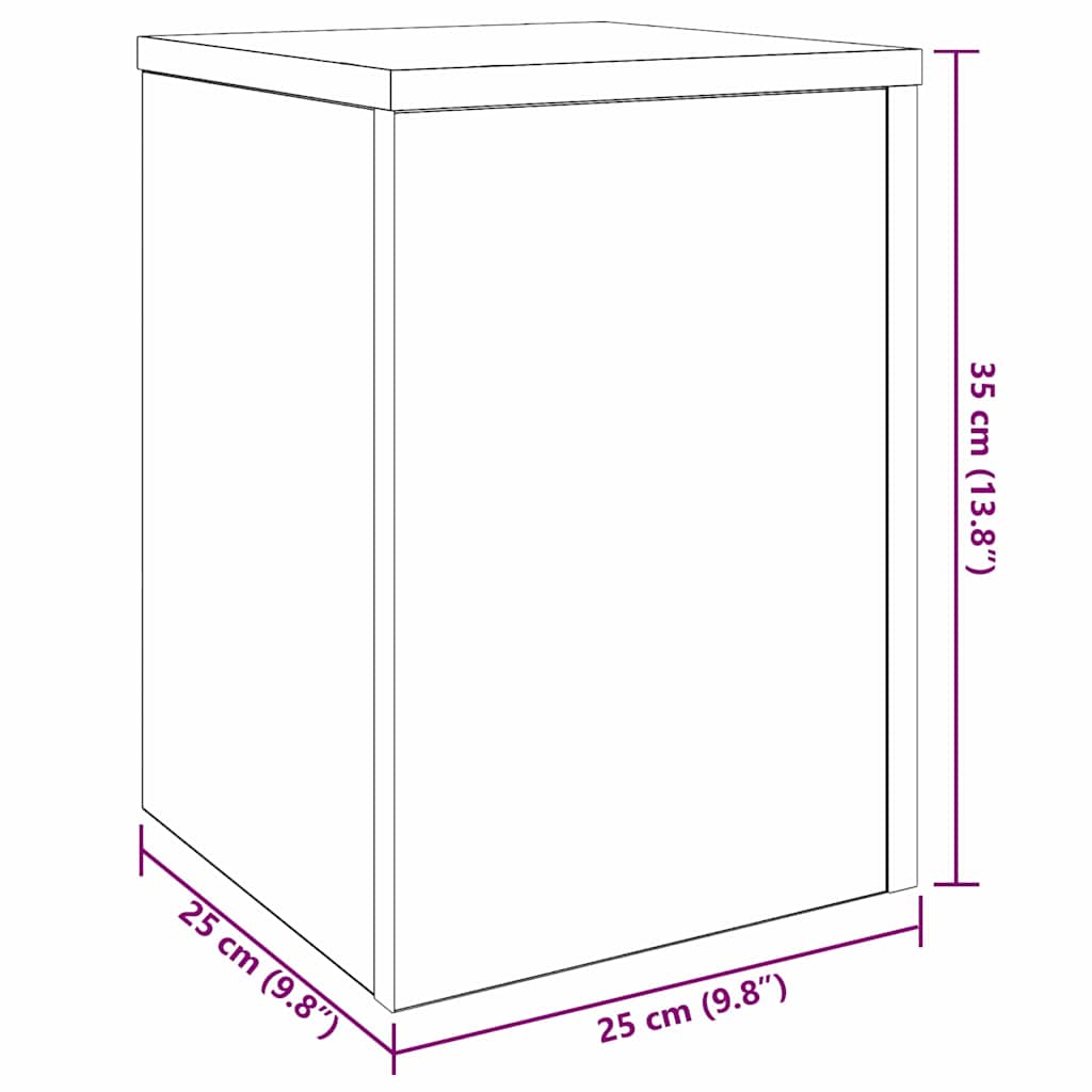 Suporte para Plantas 2 pcs Carvalho preto 25 x 25 x 35 cm