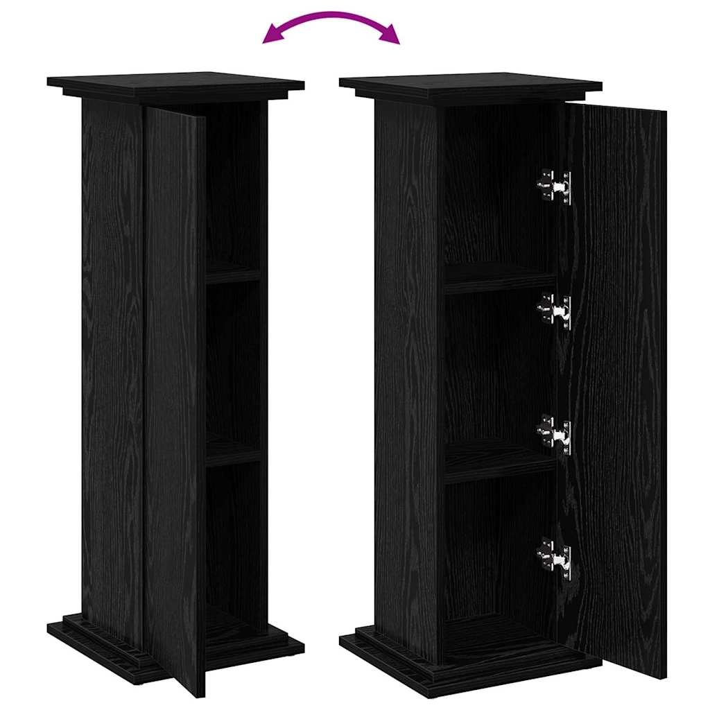 Suporte de Exibição com porta Carvalho Preto 31 x 30 x 90 cm