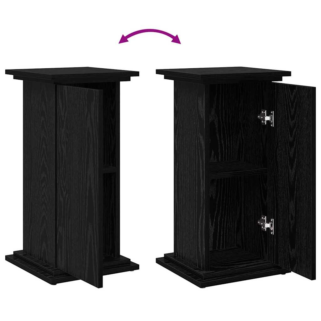 Suporte de Exibição com porta Carvalho Preto 31 x 30 x 60 cm