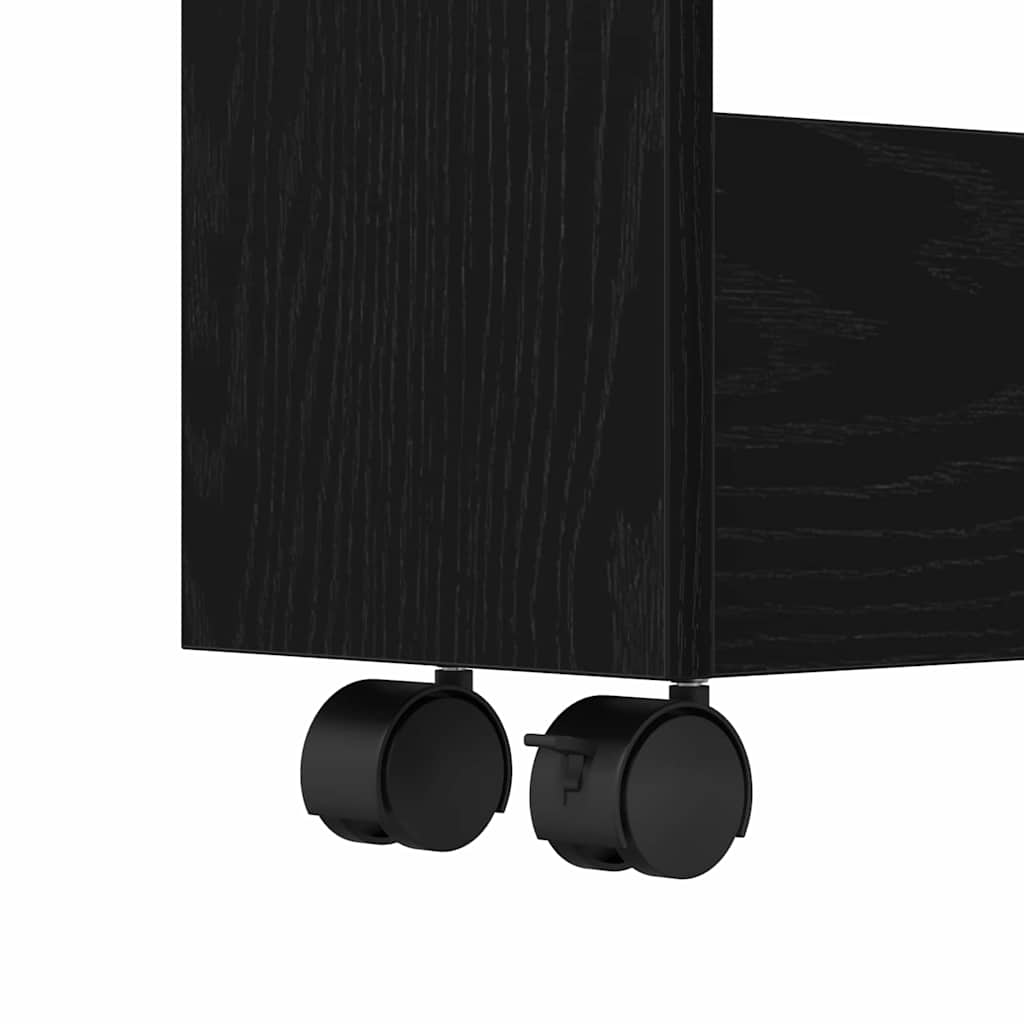 Carrinho de Armazenamento Estreito Carvalho Preto