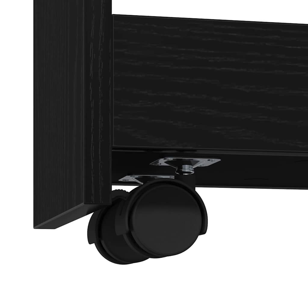 Carrinho de Armazenamento Estreito Carvalho Preto