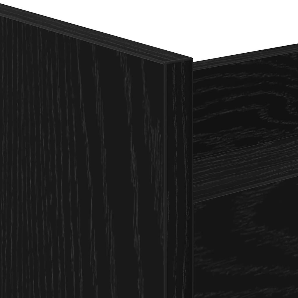 Carrinho de Armazenamento Estreito Carvalho Preto