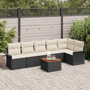 Conjunto de Sofá de Jardim 7 pcs Preto Rattan Sintético